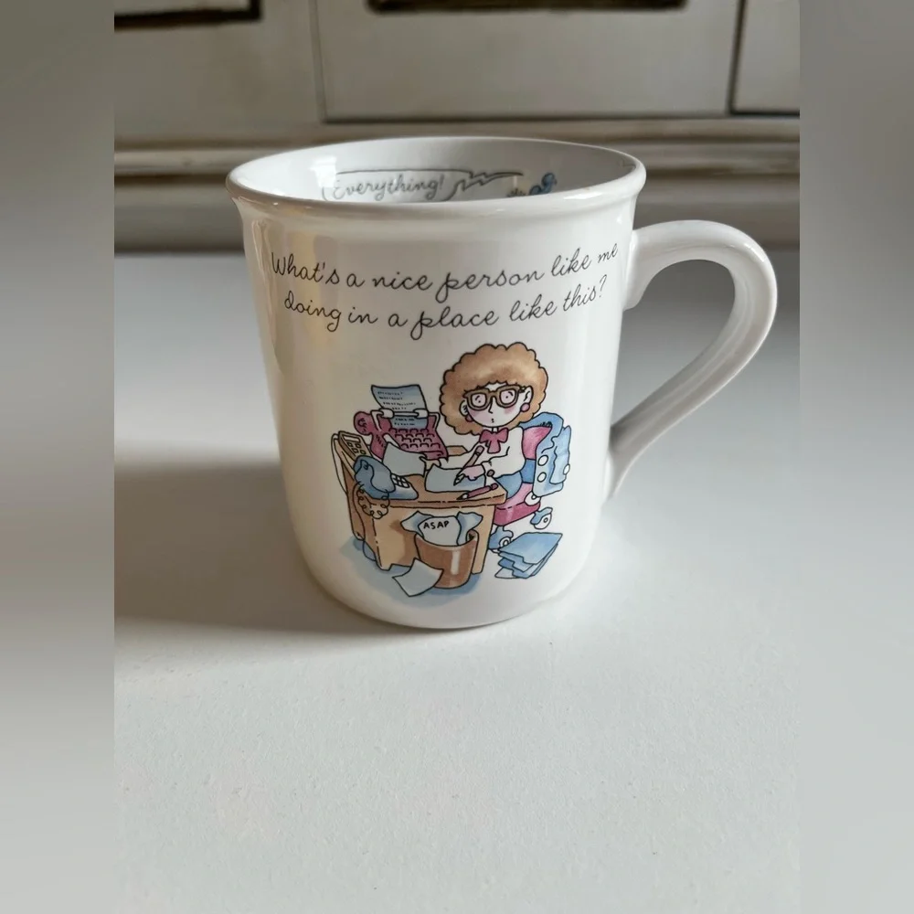 Vintage 80's Hallmark Rim Shots Coffee Cup Office Humor Mug Secretary Assistant